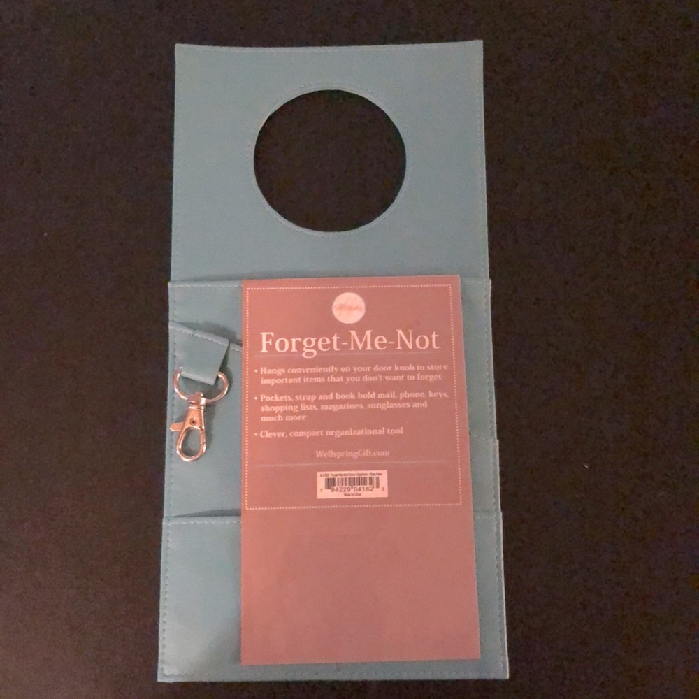 Teal blue leather organizer